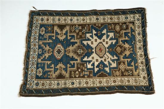 Appraisal: ORIENTAL RUG Shirvan Blue and ivory Lesghi Star ' x