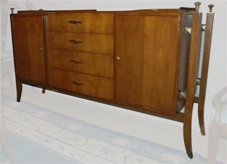 Appraisal: Brass Mounted Fruitwood Sideboard Estimate nbsp nbsp nbsp - nbsp