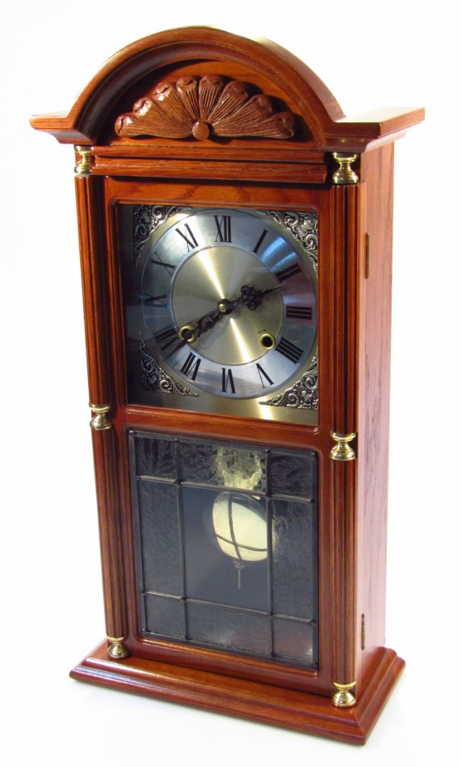 Appraisal: A thC oak finish mantel clock the domed case with