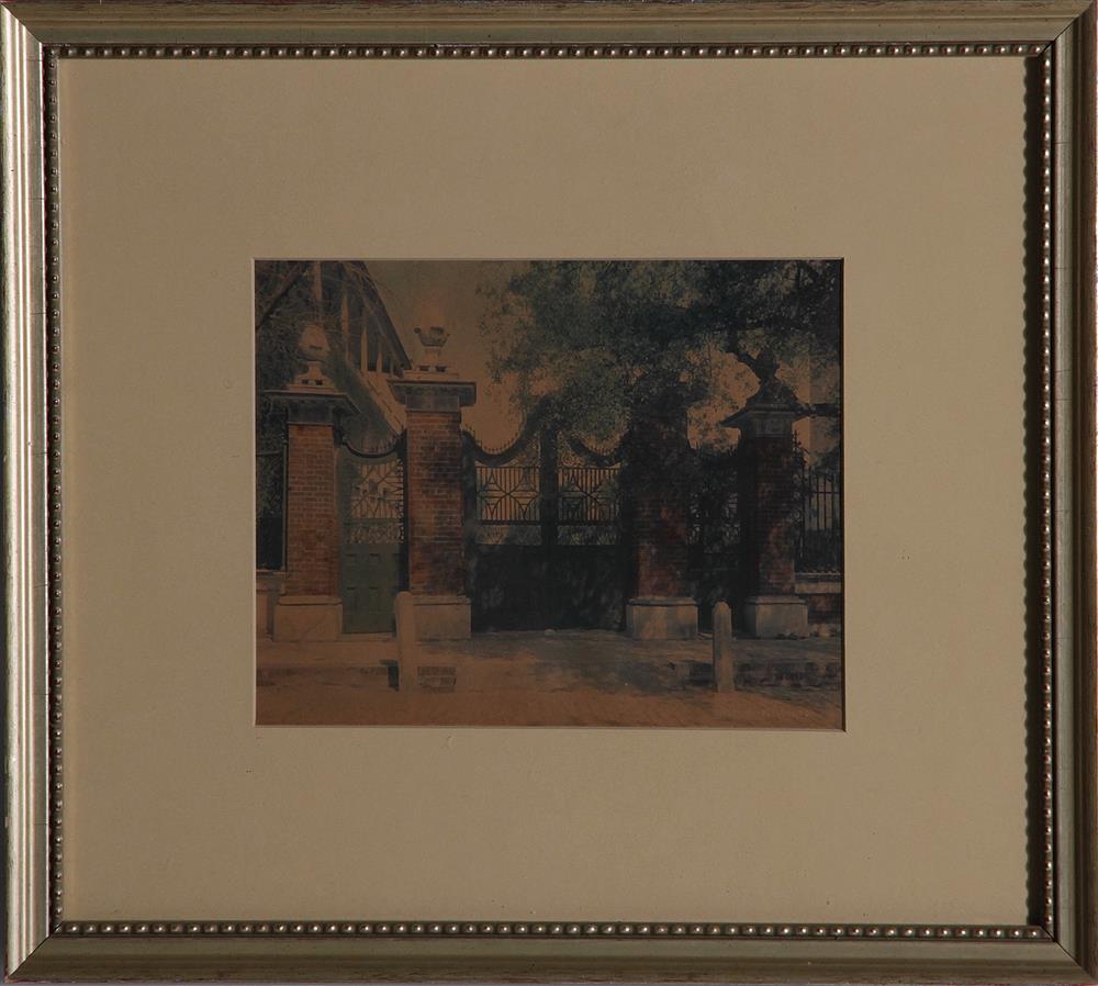 Appraisal: Charleston's Smyth Gates photograph South Carolina circa colored image framed