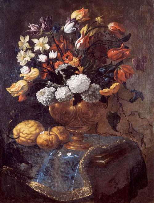 Appraisal: ITALY TH TH CENTURY Floral still life Oil on canvas