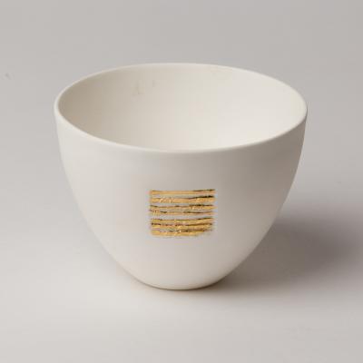 Appraisal: Angela Mellor Contemporary a white bone china paperclay sake cup