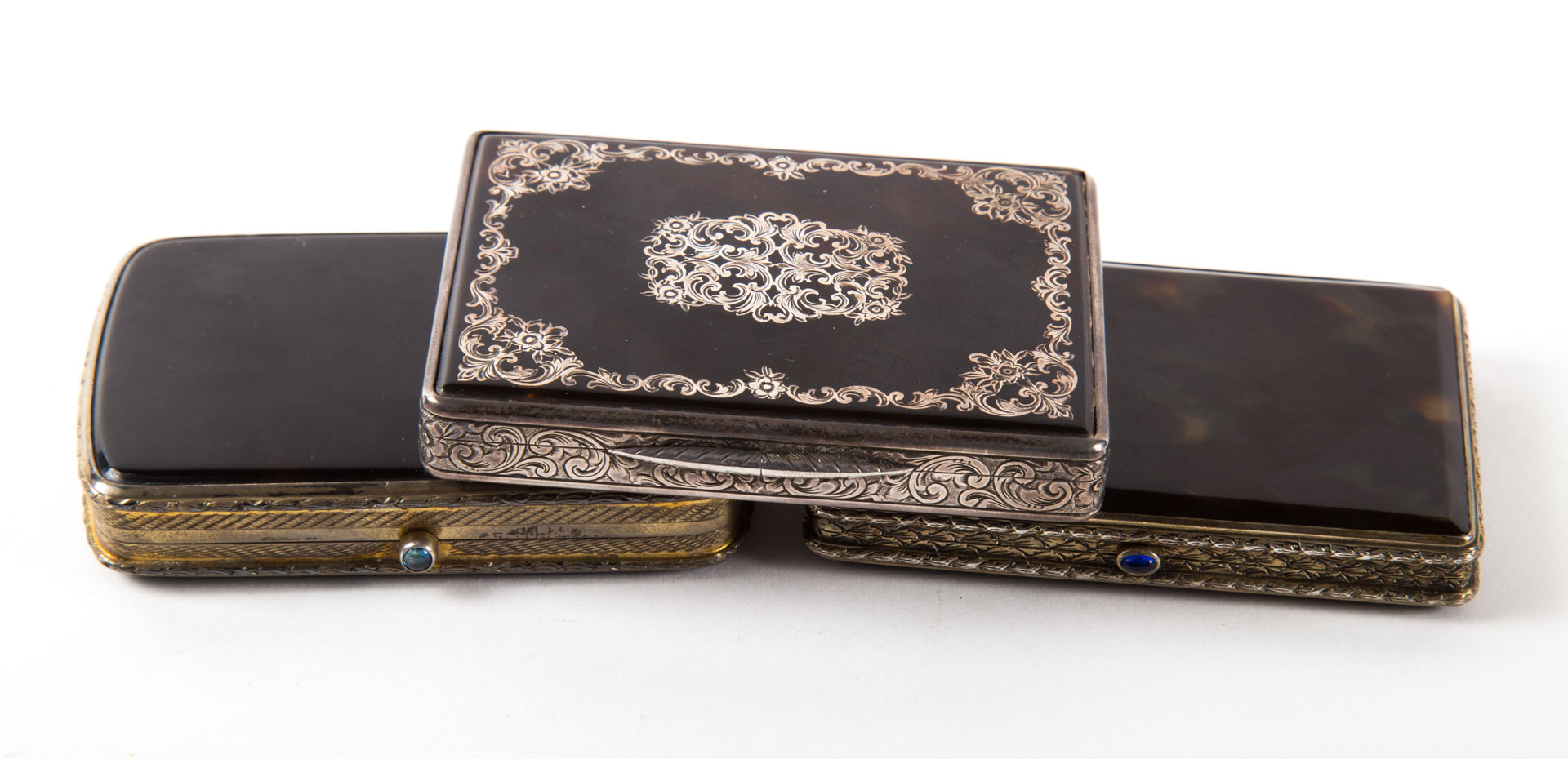 Appraisal: Victorian tortoiseshell card cases second half- th century all with