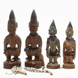 Appraisal: Nigeria Two Sets of Yoruba Ibedji Twin Figures a set