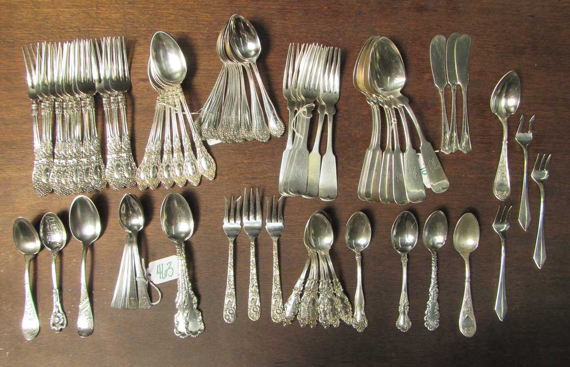 Appraisal: SEVENTY-ONE PIECES OF ASSORTED STERLING SILVER FLATWARE various maker's and