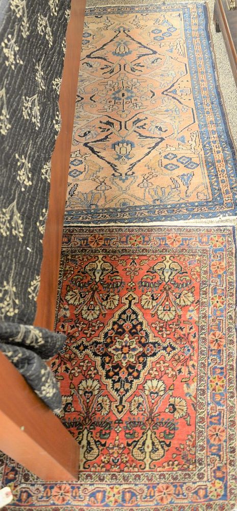 Appraisal: Two Hamadan Oriental throw rugs ' x ' and '