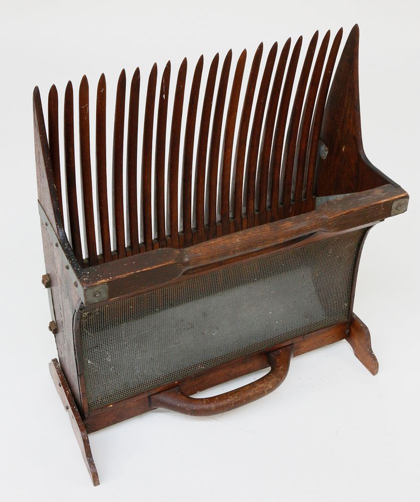 Appraisal: Antique New England Cranberry Harvesting Scoop Magazine Rack Antique New