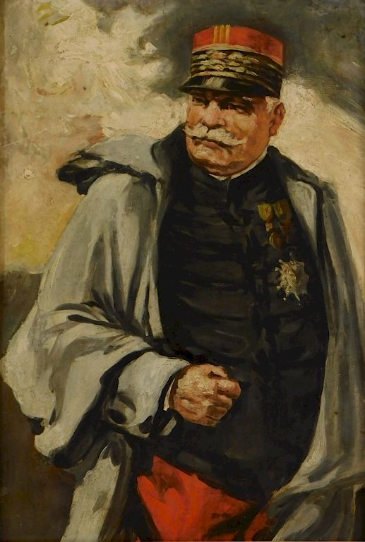 Appraisal: George Luks Portrait Painting of General Joffre George Benjamin Luks