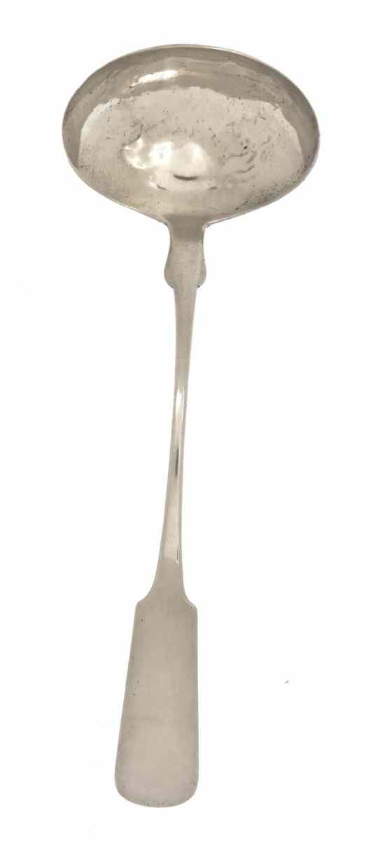 Appraisal: An American Coin Silver Ladle N Rossman of fiddleback form