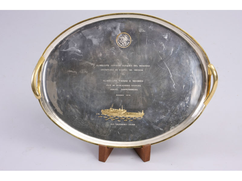 Appraisal: Codan US Military Silver Gilt Presentation Tray the Codan silver