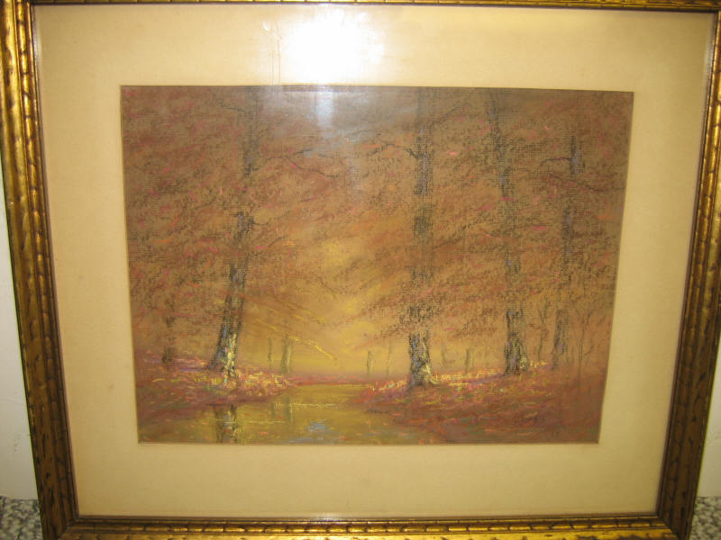 Appraisal: JAMES RUSSELL AMERICAN EARLY TH CENTURY Autumn landscape pastel on