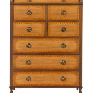 Appraisal: A Kittinger Federal Style Satinwood Banded Mahogany Chest of Drawers