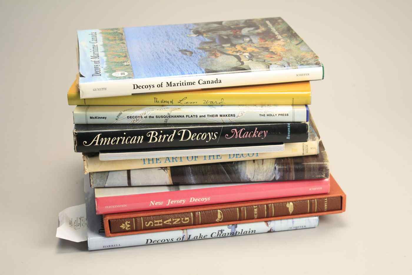 Appraisal: DECOYS Eleven books Includes ten hardcover books and one paperback