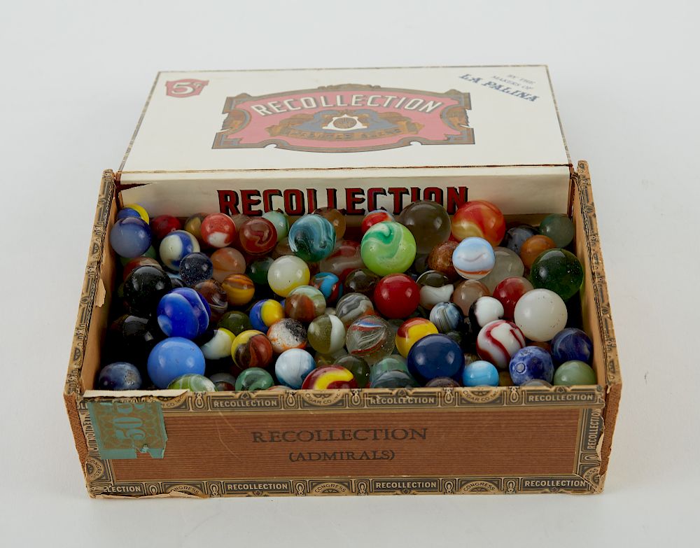 Appraisal: Large Grouping of Vintage Glass Marbles A large group of