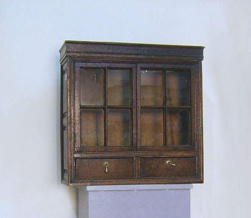 Appraisal: English oak hanging cabinet th c h w