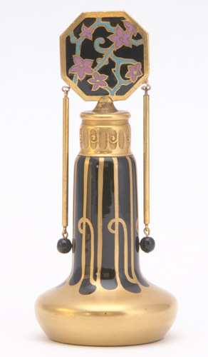 Appraisal: DEVILBISS Perfume bottle in enameled and gilded glass with gilded