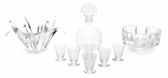 Appraisal: A Baccarat Glass Drinks Set with etched Arabesque decoration comprising