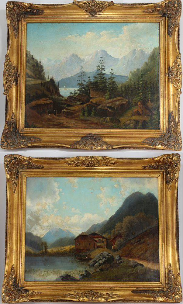 Appraisal: European School Antique Landscape Paintings European School Antique Landscape Paintings