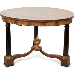 Appraisal: An Empire Style Parcel Ebonized Walnut Center Table TH CENTURY