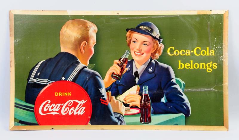 Appraisal: Small Coca-Cola War Time Poster Nice graphics and tougher to