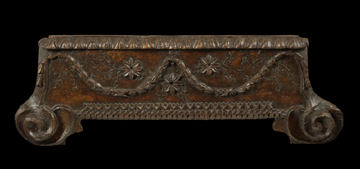 Appraisal: Italian Carved Walnut Cassone Panel fourth quarter th century carved