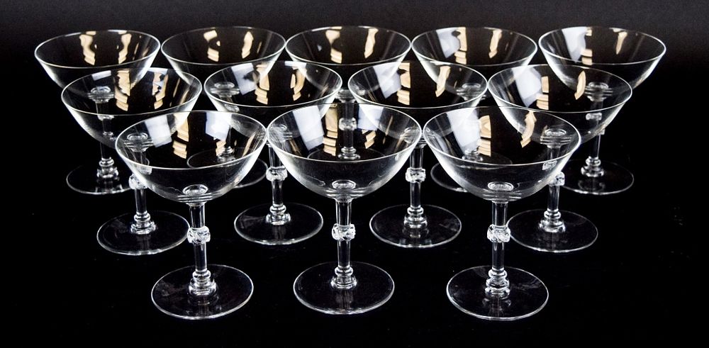 Appraisal: Lalique Beaugency Stemware Champagne Coupes French crystal champagne coupes in