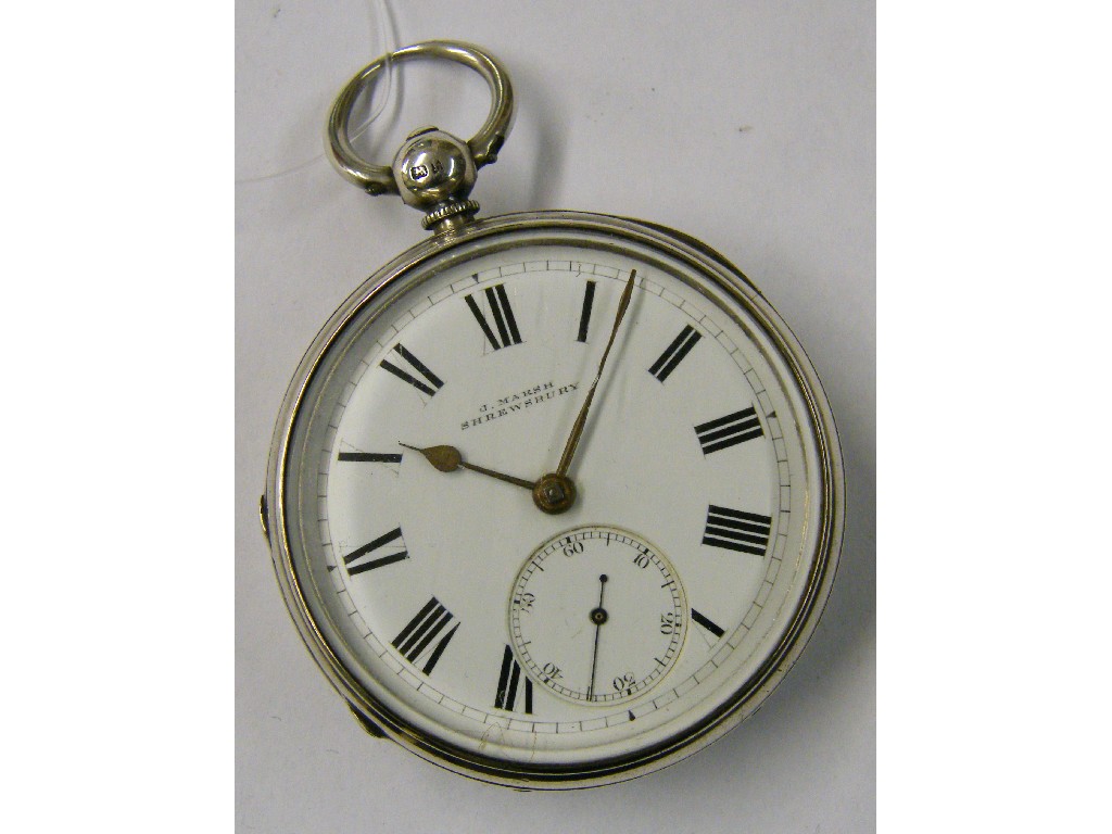 Appraisal: English club foot lever silver pocket watch hallmarked Birmingham the