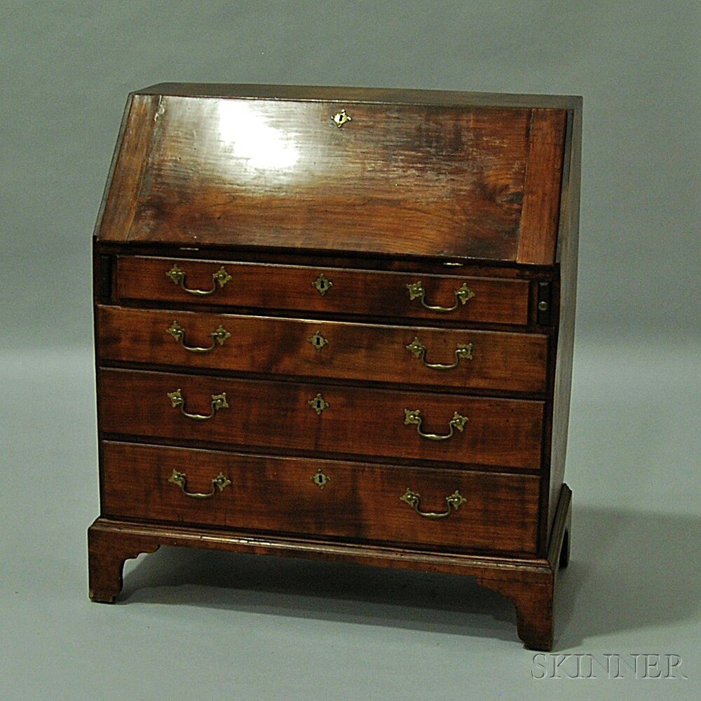 Appraisal: Chippendale Cherry Slant-lid Desk probably Connecticut th century the lid