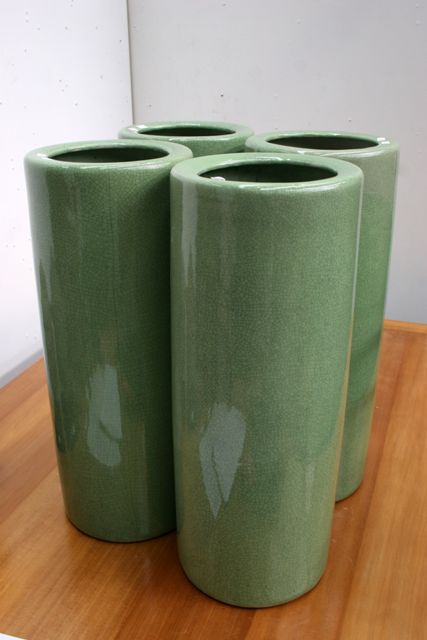 Appraisal: A set of four Chinese th century green crackle glaze