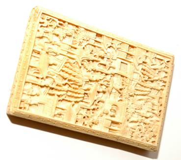 Appraisal: TH CENTURY CARVED IVORY CARD CASE