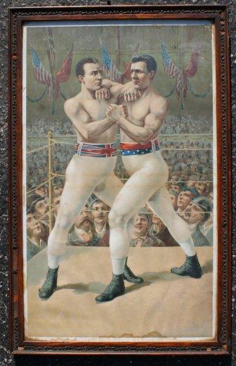 Appraisal: TH C WORLD CHAMPIONSHIP BOXING CHROMOLITHOGRAPH OF CHARLIE MITCHELL AND