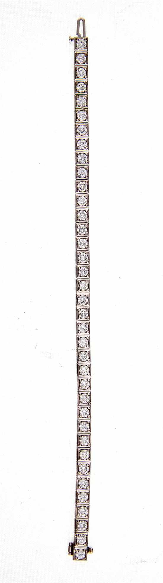 Appraisal: Diamond straight line bracelet round brilliant-cut diamonds ctw color G-H