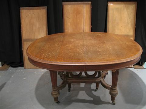 Appraisal: LOUIS XVI STYLE OAK EXTENTION DINING TABLE Late th early