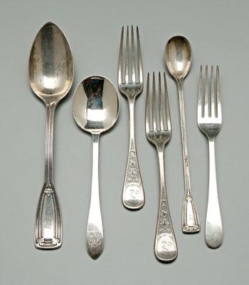 Appraisal: pieces Tiffany sterling flatware eight pieces St Dunstan two pieces