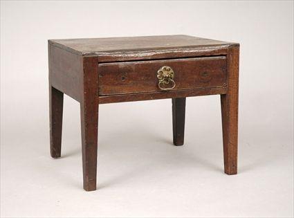 Appraisal: English Mahogany Miniature Table with Drawer x in