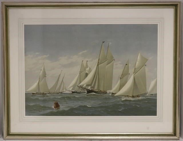 Appraisal: FREDERIC SCHILLER COZZENS - NY COLOREDCHROMOLITHOGRAPH TITLED AROUND THE CAPE