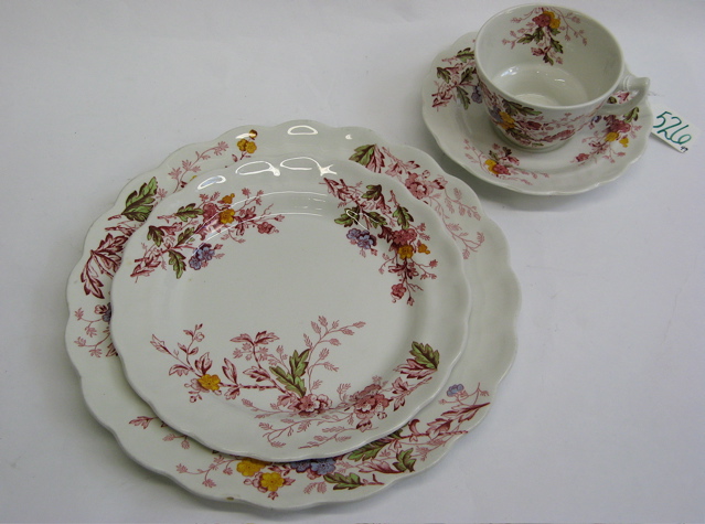 Appraisal: ENGLISH RIDGWAY IRONSTONE DINNERWARE SET pieces in the English Garden