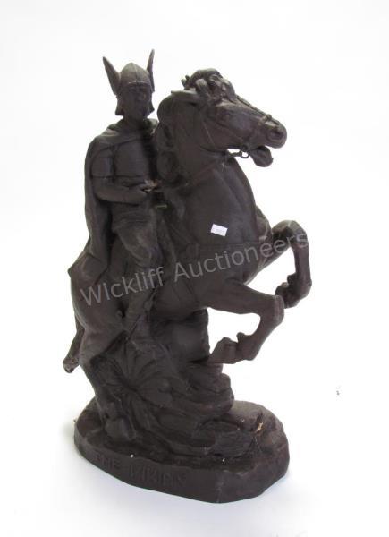 Appraisal: Spelter Statue 'The Viking' depicting Viking in traditional attire on