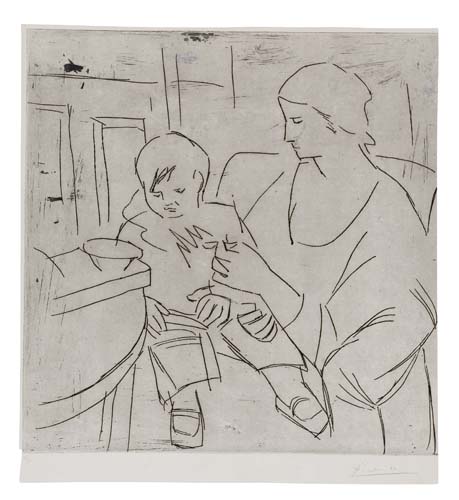 Appraisal: PABLO PICASSO Maternit Etching - x mm x inches Signed