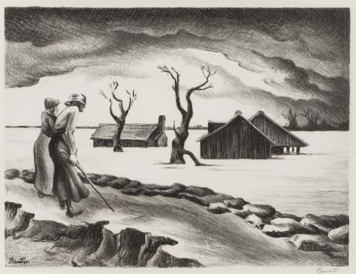 Appraisal: THOMAS HART BENTON The Flood Lithograph x mm x inches