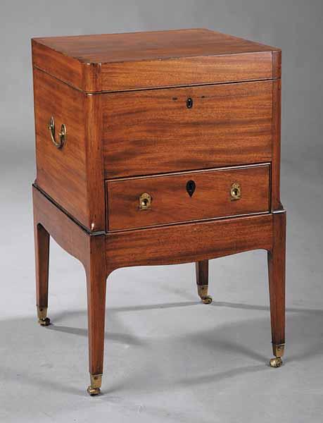 Appraisal: A Regency Mahogany Valuables Cabinet on Stand th c the