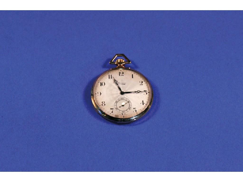 Appraisal: A GENTLEMAN'S CT GOLD SLIM OPEN FACED POCKET WATCH the