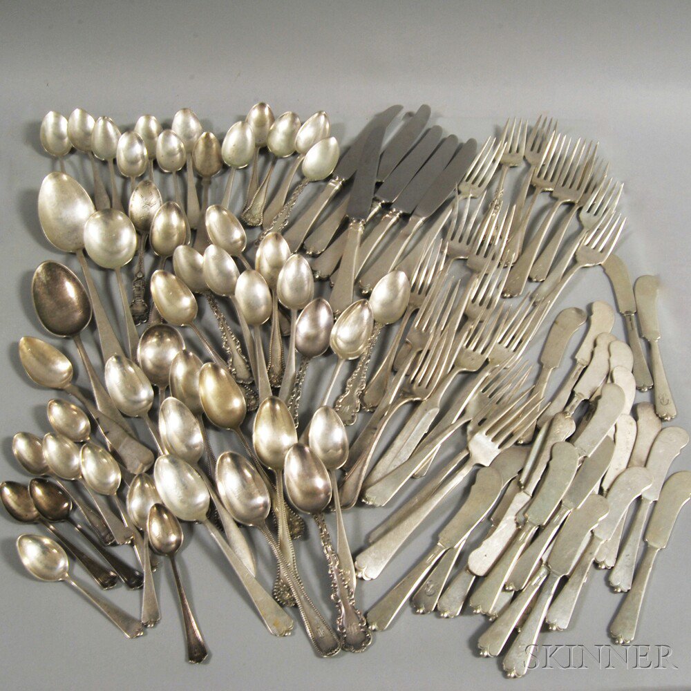 Appraisal: Large Group of Assorted Mostly Sterling Silver Flatware various makers