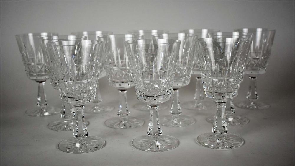 Appraisal: SET OF TWELVE WATERFORD CUT GLASS WATER GOBLETSMarked on the