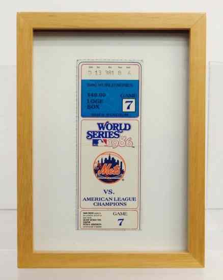 Appraisal: Framed Mets World Series ticket