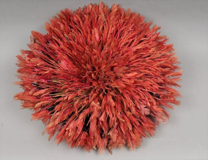 Appraisal: Amazon Red Feathered Headdress in in diam Provenance Property from