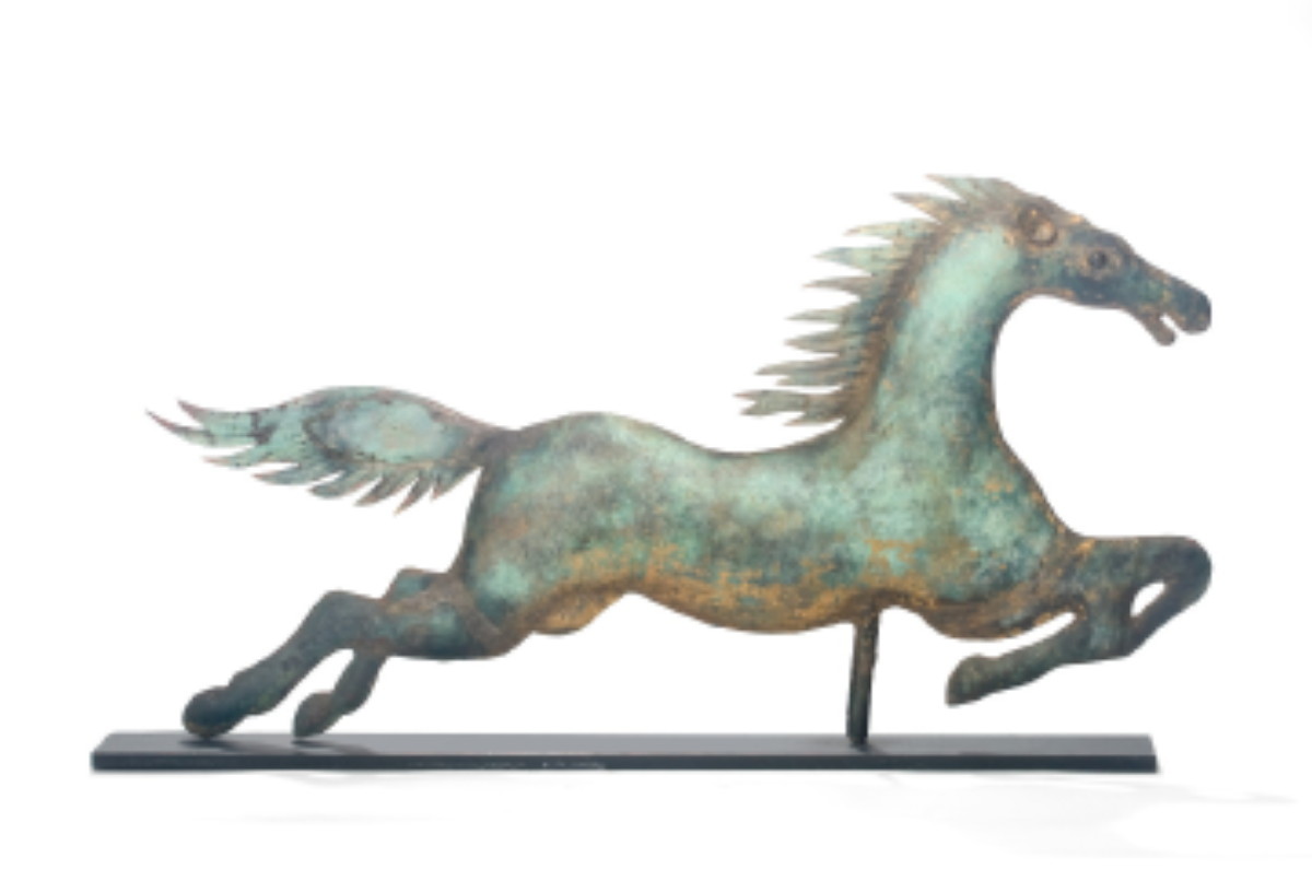 Appraisal: NEW ENGLAND COPPER LEAPING HORSE WEATHERVANE CIRCA In original surface