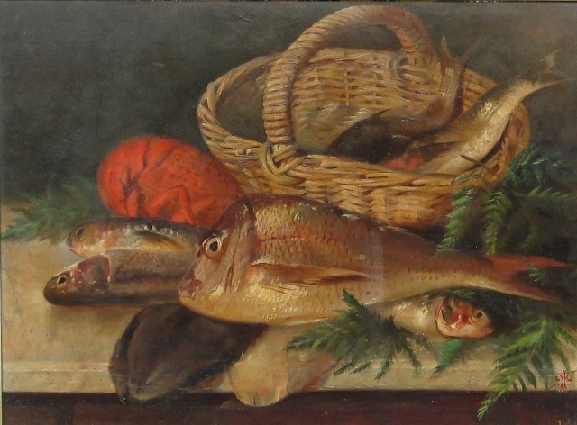 Appraisal: Nineteenth Century Continental School Still Life - The Catch oil