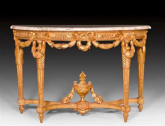 Appraisal: IMPORTANT CONSOLE AUX GUIRLANDES Louis XVI attributed to G JACOB