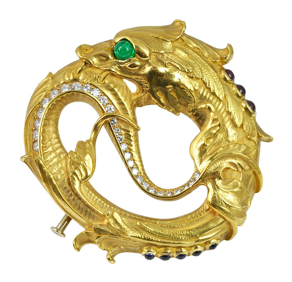 Appraisal: Paul Lantuch kt Gold Serpent Pin Signed Paul Lantuch serpent